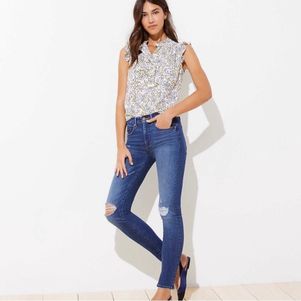 LOFT Distressed Denim Jeans